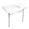 Kingston Brass 37 Ceramic Console Sink with Stainless Steel Legs, WhitePolished Nickel VPB28140W8PN - alternate 1